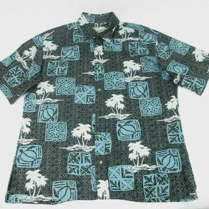 Vtg Kilo Hatties Men's Hawaiian Shirt Cotton Button Up S/S original size LARGE